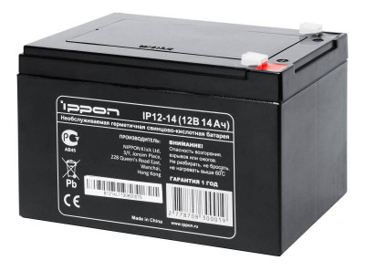 Аккумулятор для ИБП IPPON, 95х151х98 мм (ВхШхГ),  Необслуживаемый свинцово-кислотный,  12V/14 Ач, цвет: чёрный, (787083)