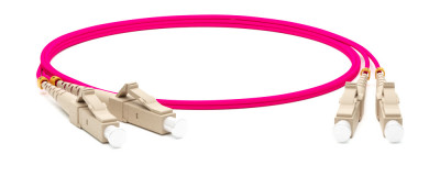 Коммутационный шнур оптический Hyperline, Duplex LC/LC, OM4 50/125, LSZH, Ø 2мм, 10м, цвет: маджента, (FC-D2-504-LC/PR-LC/PR-H-10M-LSZH-MG)