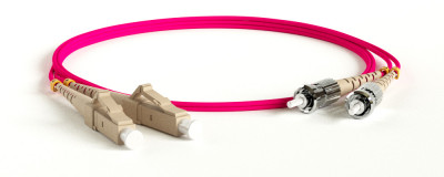 Коммутационный шнур оптический Hyperline, Duplex LC/ST, OM4 50/125, LSZH, Ø 2мм, 20м, цвет: маджента, (FC-D2-504-LC/PR-ST/PR-H-20M-LSZH-MG)
