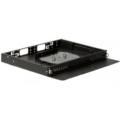 Бокс оптический Hyperline, портов: 24, FC, ST, SC, LC, 1U, 465х565х465 мм (ВхШхГ), цвет: чёрный, с планками, (FO-19V-1U-3xSLT-W130H30-24UN-BK)