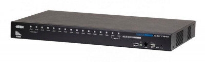 Переключатель KVM Aten, портов: 16, 44х256,6х437,2 мм (ВхШхГ), USB, цвет: чёрный