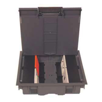 Люк напольный Electraplan KDO Q2, полиамид, прежний арт. KDO Q2 SK12 8014, 242х242 мм (ВхШ), глубина установки: 55 мм, модулей: 8, цвет: коричневый