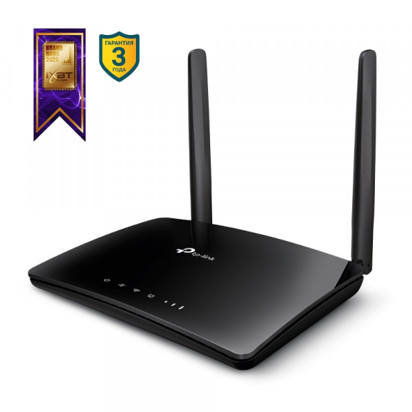 Маршрутизатор TP-Link, портов: 4, LAN: 4, WAN: 1, скорость мб/с: 733, антенн: 2, USB: Нет, 33,5х174х124,5 мм (ВхШхГ), цвет: чёрный, Archer MR200