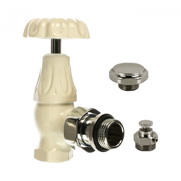 Комплект вентилей для радиаторов SR Rubinetterie Old Style 1/2 угловой белый