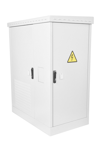 Шкаф уличный всепогодный укомплектованный напольный ЦМО ШТВ-2, IP55, 12U, 700х1000х600 мм (ВхШхГ), дверь: металл, кол-во отсеков: 1, цвет: серый, с нагревом, с охлаждением, (ШТВ-2-12.10.6-43А3-Т1)