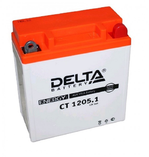 Аккумулятор для ИБП Delta Battery CT, 129х61х120 мм (ВхШхГ),  необслуживаемый свинцово-кислотный,  12V/5 Ач, (CT 1205.1)