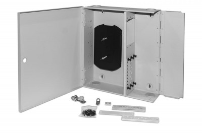 Бокс оптический Hyperline FO-WBX (NxSLT), портов: 48, SC, duplex LC, ST, FC, до 48 хОВ, 350х350х105 мм (ВхШхГ), (FO-WBX-6xSLT-W140H42-48UN-GY)