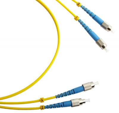 Коммутационный шнур оптический Cabeus Tight Buffer, Duplex FC/FC, OS2 9/125, LSZH, Ø 3мм, 20м, цвет: жёлтый, (FOP(d)-9-FC-FC-20m)