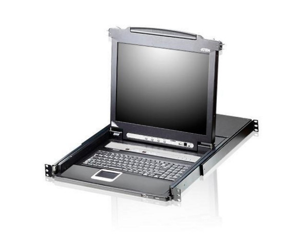Переключатель KVM Aten, портов: 16 х SPHD-18, 44х480х634 мм (ВхШхГ), USB, PS/2, цвет: чёрный