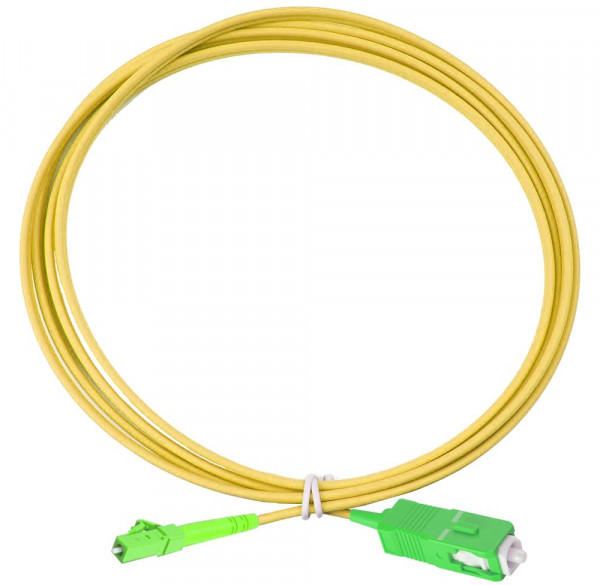 Коммутационный шнур оптический Eurolan Tight Buffer, Simplex SC/LC (APC/APC), OS2 9/125, LSZH (нг(A)-HF), 15м, цвет: жёлтый, (41E-S2-SC-LC-15-AA)