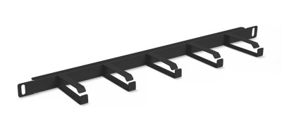 Организатор коммутационных шнуров Cabeus, 19", 0,5HU, 23х430 мм (ВхШ), кольцевого типа, 5 колец, для шкафов, цвет: чёрный, (металлический)