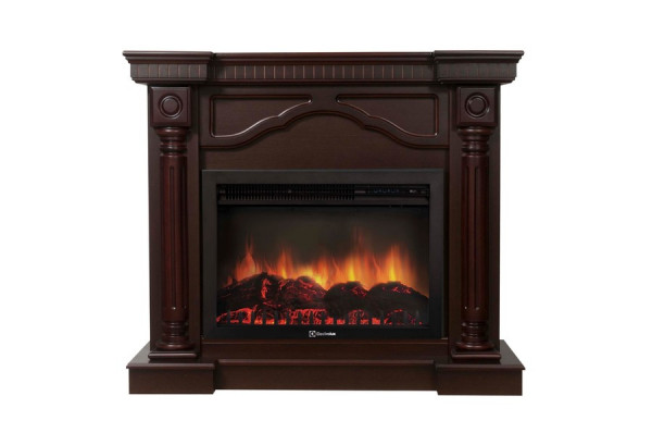Электрокамин с широким очагом 2D Electrolux EFP/P-3020LS с порталом Firelight Rome 30 темный дуб