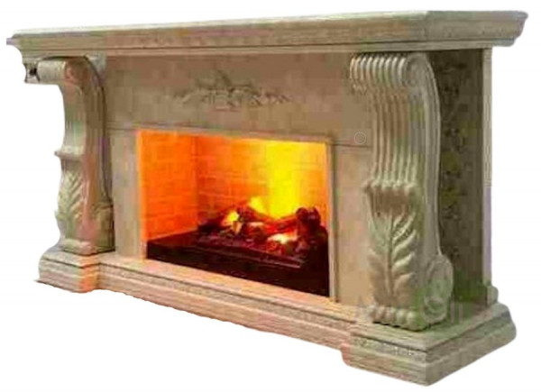 Электрокамин с широким очагом 3D Glenrich Сенатор Hota 3D Слоновая кость