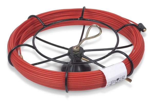 Протяжка для кабеля Cabeus, Полиэтилен, Ø с оболочкой: 3,5 мм, 40 м, металлическая кассета, пруток из стали, (Pull-S1-3,5-40m)