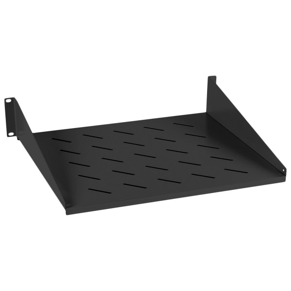Полка Cabeus, перфорированная, консольная, 2U, 400 мм Г, нагрузка до 25 кг, для шкафов и стоек, цвет: чёрный