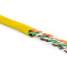 Кабель витая пара Hyperline, U/UTP, 4 пар., кат. 6, проводник Ø 0,61мм, AWG24, LSZH (нг(A)-HF), 250МГц, 1м (бухта 100м), без разделителя, тип прокладки: внутри зданий, цвет: жёлтый