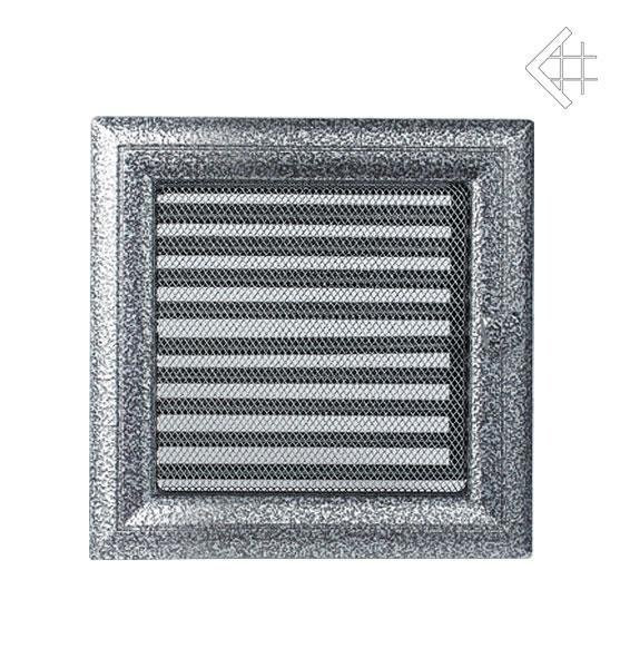 Вентиляционная решетка для камина Kratki 22х22 Оскар черная/хром с жалюзи 22OCSX