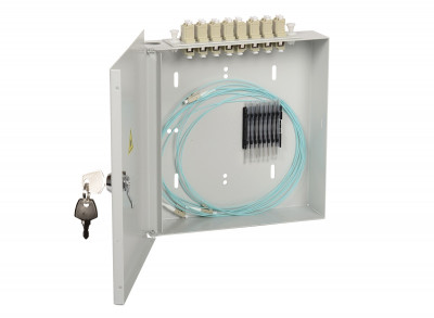 Кросс-панель ITK портов: 8 LC (Duplex) OS2, установлено адаптеров: 8 невыдвижная, настенная, цвет: серый