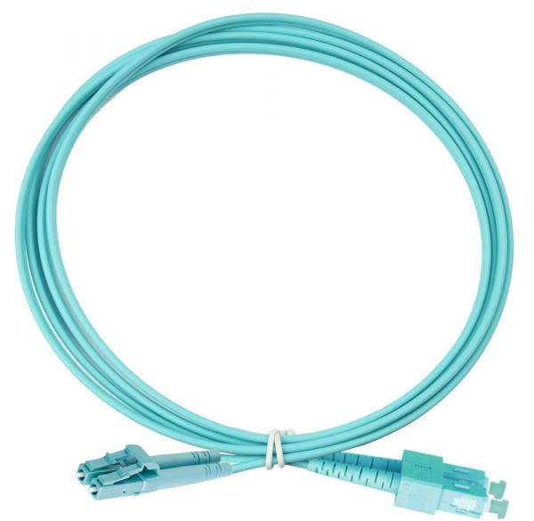 Коммутационный шнур оптический Eurolan Tight Buffer, Duplex SC/LC, OM3 50/125, LSZH (нг(A)-HF), 7м, цвет: бирюзовый, (41F-30-SC-LC-07)