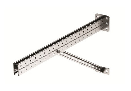 Кронштейн DKC B5 Combitech, настенный, для лотков шириной до 900мм, с опорой, 41х456х906 (ШхВхД), сталь, покрытие: горячий цинк