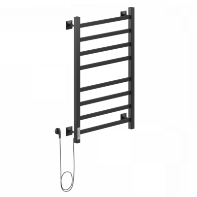 Электрический полотенцесушитель Ника STEP-1 80/50 RAL9005 черный матовый левый тэн