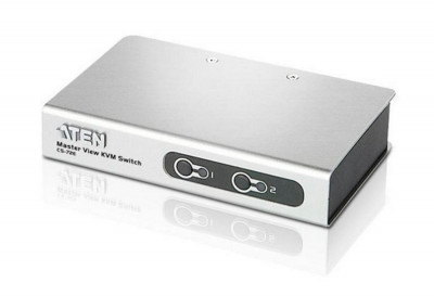 Переключатель KVM Aten, Altusen, портов: 2 х SPHD-15, 25х81,5х200 мм (ВхШхГ), PS/2, цвет: металл