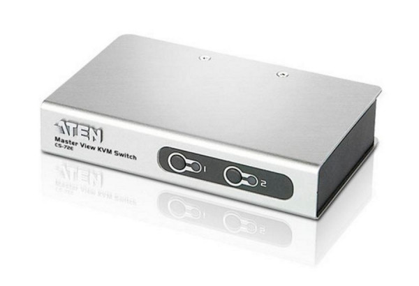Переключатель KVM Aten, Altusen, портов: 2 х SPHD-15, 25х81,5х200 мм (ВхШхГ), PS/2, цвет: металл
