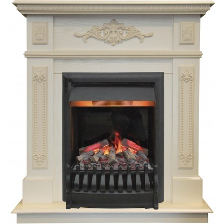 Электрокамин с классическим очагом 3D Real-Flame Lilian STD/EUG WT с очагом 3D Oregan