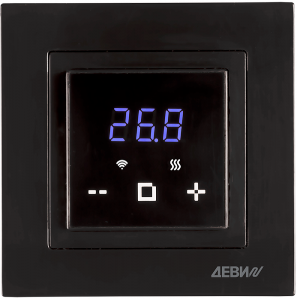 Терморегулятор ДЕВИ Classy c Wi-Fi, с датчиком пола, черный, 16А