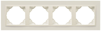 Рамка Efapel Logus90, 4 поста, плоская, универсальная, цвет: жемчуг, линейка "Анимато" (90940 TPP)