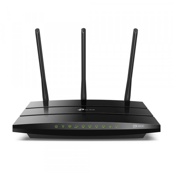 Маршрутизатор TP-Link, портов: 5, LAN: 4, WAN: 1, скорость мб/с: 1 900, антенн: 4, USB: Да, 32,7х243,5х186,5 мм (ВхШхГ), цвет: чёрный, Archer A9