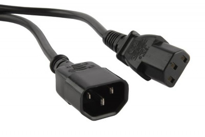Шнур для блока питания Hyperline, IEC 320 C13, вилка IEC 60320 С14, 10 м, 10А, цвет: чёрный