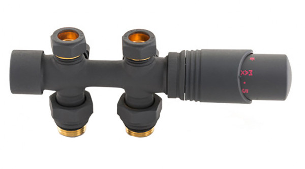 Двухтрубный узел нижнего подключения Delta DUO М30х1,5 (Антрацит)