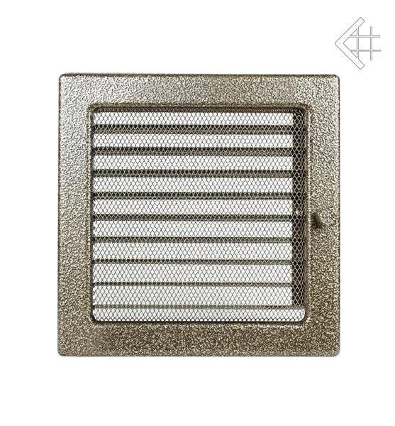 Вентиляционная решетка для камина Kratki 22х22 черная/латунь пористая с жалюзи 22CZX