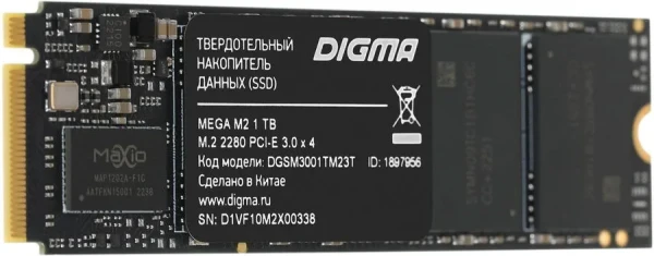 Накопитель SSD 1Tb Digma Mega M2 (DGSM3001TM23T)