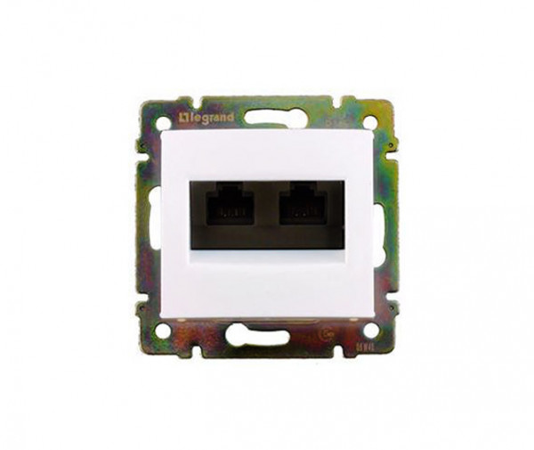 Розетка в сборе Legrand Valena, 2xRJ45, кат. 5е, экр., внутренняя, цвет: белый, (LEG.774231)