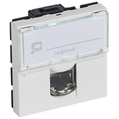 Розетка в сборе Legrand LCS2, 1x RJ45, кат. 6, неэкр., 65х65 мм (ВхШ), упаковка: 10 шт, цвет: белый, (LEG.076591)