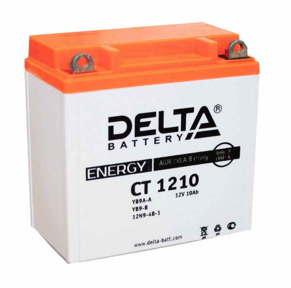 Аккумулятор для ИБП Delta Battery CT, 135х77х137 мм (ВхШхГ),  необслуживаемый свинцово-кислотный,  12V/10 Ач, (CT 1210)
