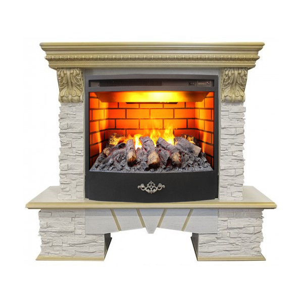 Электрокамин с широким очагом 3D Real-Flame Rockland Lux 25/25,5 WT 3D Firestar 25,5