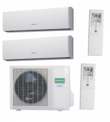 Мульти сплит система на 2 комнаты General AOHG14LAC2/ASHG07LUCA*2шт