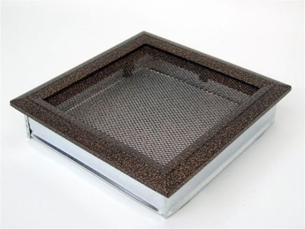 Вентиляционная решетка для камина Kratki 22х22 Оскар черная/медь 22OMI