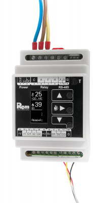 Цифровой модуль управления микроклиматом Rem R-MCx-DMTH, 0,13х0,1х0,1 мм (ВхШхГ), на DIN-рейку, для шкафов, 230V, серый, с ЖК-дисплеем