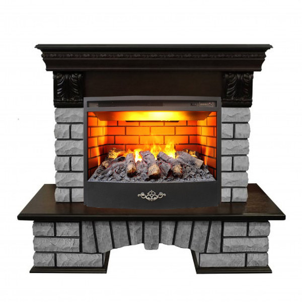 Электрокамин с широким очагом 3D Real-Flame Country Lux Rock 25/25,5 AO 3D Firestar 25,5