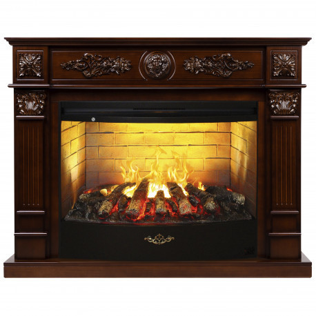 Электрокамин с широким очагом 3D Real-Flame Leonardo 33 NT с очагом 3D Firestar 33