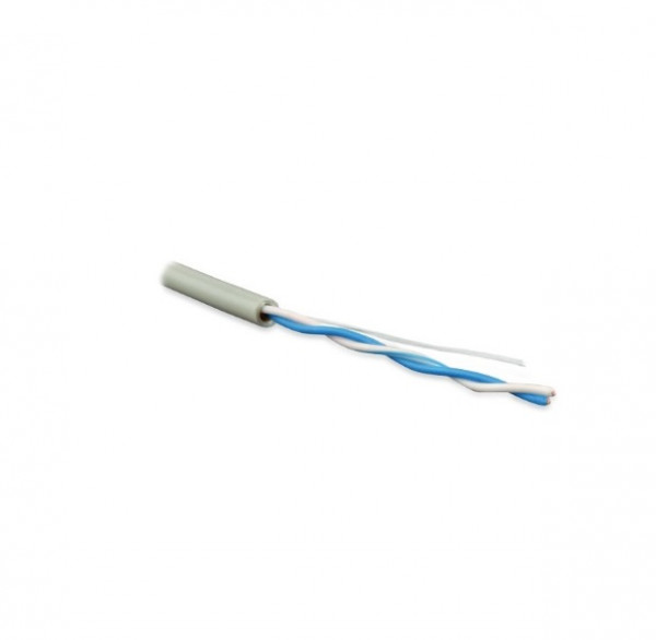 Кабель витая пара Hyperline, U/UTP, 1 пар., кат. 5, проводник Ø 0,51мм, AWG24, PVC, 100МГц, 1м (500м), тип прокладки: внутри зданий, цвет: серый