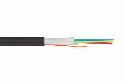 Кабель волоконно-оптический Eurolan Tight Buffer,  24хОВ, OM4 50/125, LSZH (нг(A)-HF), Ø 9мм, универсальный, небронированный, упрочняющие стекловолоконные нити, цвет: чёрный