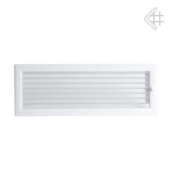 Вентиляционная решетка для камина Kratki 17х49 Оскар белая с жалюзи 49OBX