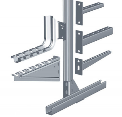 Стойка Cablofil, потолочн., для проволочных лотков, усиленная, 41х41х600 (ШхВхД), сталь, покрытие: горячий цинк