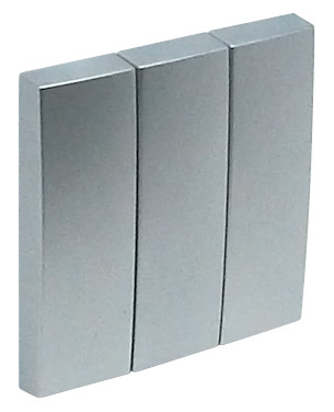 Клавиша для выключателя Efapel Logus90, 45х45 мм (ВхШ), кол-во клавиш: 3, цвет: алюминий, (90661 TAL)