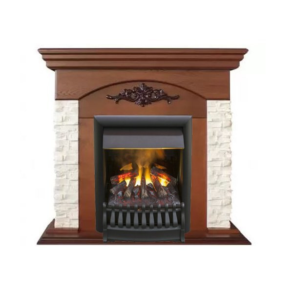 Электрокамин с классическим очагом 3D Real-Flame Neapolis STD/EUG WT (NT-315) с очагом 3D Oregan